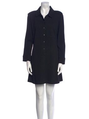 St. John Collection Black Button-Front Mini Dress
